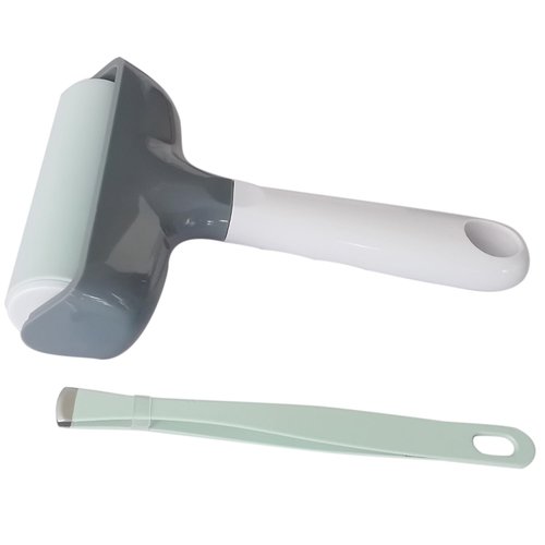 Brayer Roller & Mat Tweezers Remover Tool Set Crafting Brayer for Cricut/Silhouette/Brother Crafting Printmaking Fabric Crafting and T-Shirts Heat Transfer Projects(Gray)