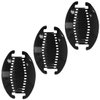 6.5 Inch Interlocking Banana Hair Clip - Set of 3 - Black