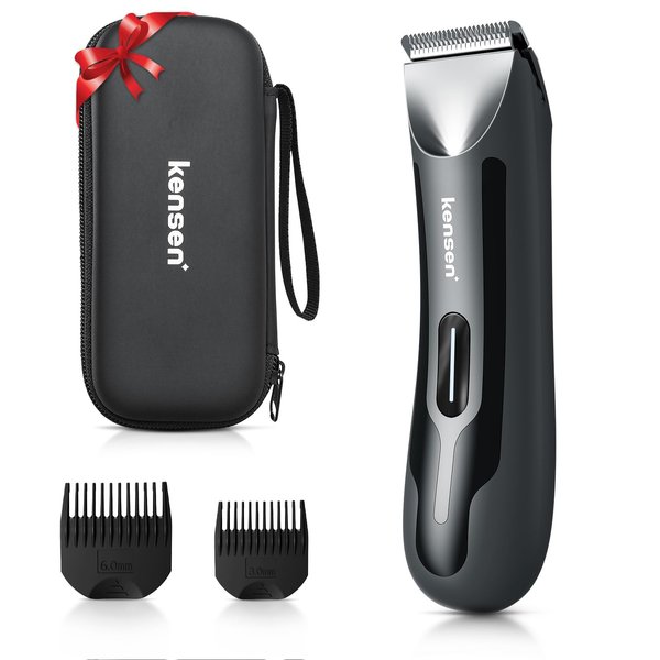 kensen Body Hair Trimmer for Men, Electric Groin Hair Trimmer, Rechargeable Ball Shaver Groomer, Replaceable Ceramic Blade Heads, Waterproof Wet/Dry Clippers, Male Pubic Hair Hygiene Razor