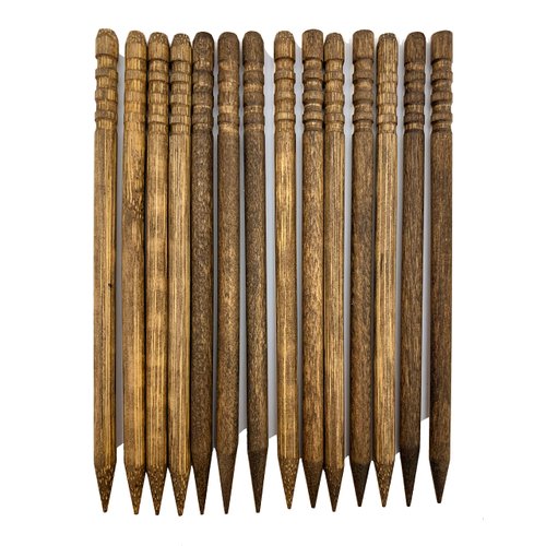 Solid Wood Barrette Stick, Lathe-turned Hardwood, Dark Brown Stain Finish, for Hair Barrettes