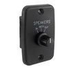 RecPro RV Speaker Switch 3-Position Control Panel | Labeled Twist Knob | Play Audio from Inside, Outside, or Both | Interior/Exterior Music and Sound Control