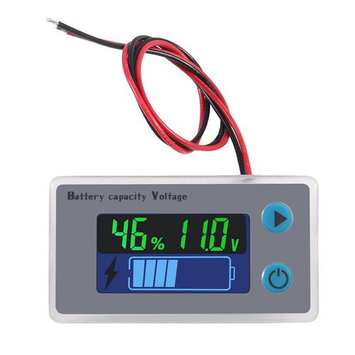 ACEIRMC Digital Battery Capacity Tester, 10-100V LCD Display, 12V-48V, Temperature Switch Meter Gauge, Marine & RV Battery Power Indicator (3pcs)