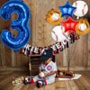 Baseball Balloons 3rd Birthday Decorations for Boys, Baseball Party Decorations Baseball Sports Theme Party Supplies, 40 inch Foil Number Balloons Number 3 Balloon Blue Red White Sports Balloon Kits