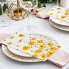 AnyDesign 80 Pack Calliopsis Guest Napkins Spring Summer Flower Bee Disposable Paper Napkins Yellow Floral Dinner Hand Napkins for Home Kitchen Wedding Birthday Party Supplies, 13 x 15.7 Inch (A1799)