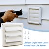 Cenipar 4" Dryer Vent Cover for Exterior Wall Vent Hood Outlet with Screen Includes 4 Screws 4" Dryer Vent Cover (White)