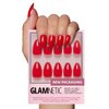 Glamnetic Press On Nails - Fiery Red | Opaque Bright Red Short Almond Fake Nails, Reusable | 15 Sizes - 30 Nail Kit