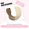 SURNEL Wire Hair Extensions Real Human Hair, 18inch 80g Ash Brown to Platinum Blonde, Invisible Wire Hair Extensions with Transparent, Seamless Fish Line Hairpiece(18,8T60)