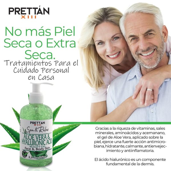 PRETTAN XIII - Natural Oil & Gel for face and body care, spa and massage oil, all skin type, After Sun 8.8 oz (Aloe Vera)