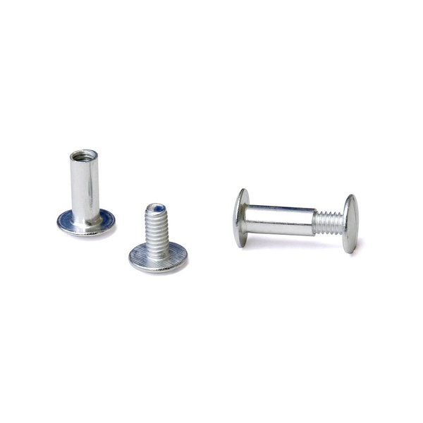 TruBind Aluminum Chicago Screw and Post Sets | 1/2 inch Post Length | 3/16 inch Post Diameter | Silver-Colored | 100 Screws and 100 Posts