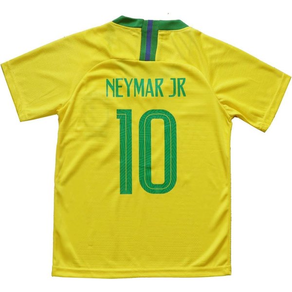FPF Brazil #10 Home Neymar Kids Soccer Football Jersey Gift Set Youth Sizes (Home, 26/8-9 Years) Yellow