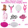 LUTER 28pcs Cowgirl Party Hanging Decorations, Cowgirl Party Decorations Pink Bachelorette Party Decorations for Western Disco Party Cowgirl Birthday Bachelorette Party