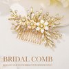 YBSHIN Bride Wedding Flower Hair Comb Gold Crystal Hair Piece Rhinestone Bridal Side Combs Wedding Hair Accessories for Women and Girls