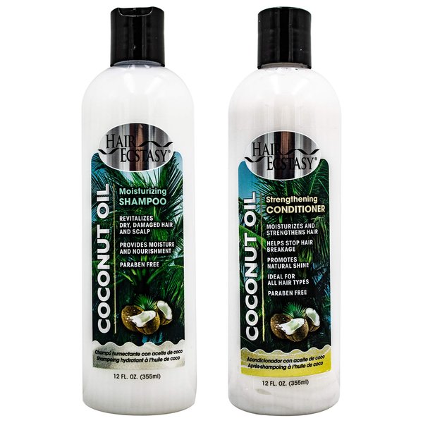 Hair Ecstasy Coconut Oil Products (12oz Shampoo & Conditioner Set)