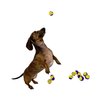 Midlee Squeaky Mini Tennis Ball for Dogs 1.5"- Pack of 12 (Yellow/Purple)- Pet Fetch Small Squeaker Interactive Squeaking Dog Toy