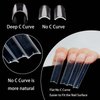 U-Shinein 504PCS XXXL Natural Coffin Nail Tips, Half Cover Ballerina Fake Nails 12 Sizes, 3XL Square Straight Ballerina Shape False Nail Tips, No C Curved 2.2 Inch Acrylic Nail Tips For Salon Home DIY