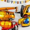 4PCS Construction Foil Balloon Engineering Vehicle bulldozer Excavator Dump Truck Forklift Mixer Truck Crane Balloons for Construction Theme Party children Birthday Party Decorations Supplies