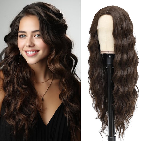 Abellee brown wig 26 Inch, Lace Front Wigs brown wig Womens Wigs Long Wigs for Women (26", Dark Brown)