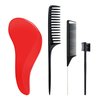 Hair Brush, 4pcs Hair Brushes for Women Men, Brush for Curly Hair Baby Mens Mini Toddler Hair Brush Red