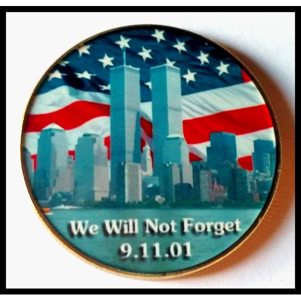 USA 9/11 We Will Not Forget Colorized Challenge Art Coin
