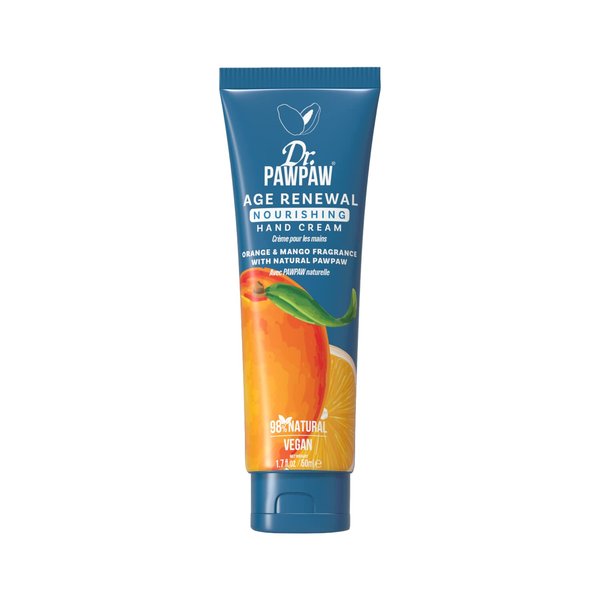 Dr.PAWPAW Age Renewal Nourishing - Orange & Mango Hand Cream for Hands, Nails & Cuticles, Multitasking Softening, Nourishing, Vegan and Cruelty Free (50 ml)