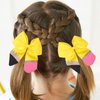 2PCS Back To School Hair Bows Tie Pencil Bows Yellow Pencil Cheer Hair Bow Ties with Elastic Pencil Ponytail Holder Cheerleader Hair Accessories for First Day of School Kindergarten Girls