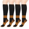 MELERIO Copper Compression Socks Men Women 4 Pairs 15-20 mmhg Comfortable Circulation for Edema Varicose Veins and Anti-Fatigue (Copper, L/XL)
