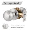 Probrico Hall and Closet Door Handle Brushed Nickel Passage Door Knob
