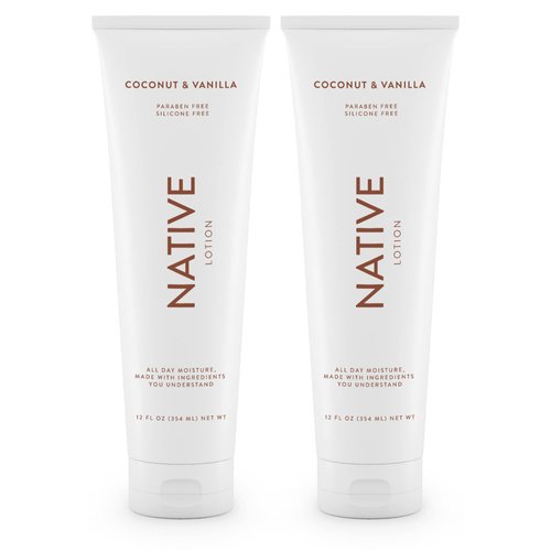 Native Body Lotion Contains Naturally Derived Ingredients | for Women and Men, Body Moisturizers for Dry Skin | Coconut and Vanilla, 12 fl oz