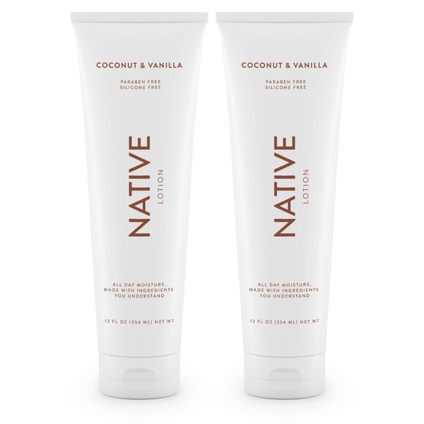Native Body Lotion Contains Naturally Derived Ingredients | for Women and Men, Body Moisturizers for Dry Skin | Coconut and Vanilla, 12 fl oz