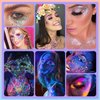 Chunky Glitter and Glow in The Dark Glitter 8 Colors with Glue Set 2, Holographic Body Glitter + Glow Glitter for Women Face Body Nail Hair Sparkle Makeup at The Concert/Festival/Rave Party