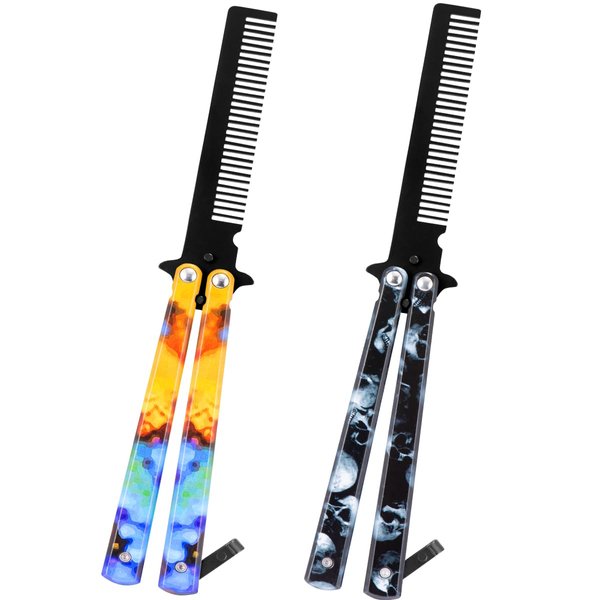 2 Pieces Practice Comb Practice Tool with Cool Color Design, Ideal Gift For Beginner, Set of 2 Color