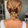 Generic Bowknot Wig Clips Accessories for Women Synthetic Fiber Prom Party Fake Hair Buns Clip Hair Styling Clip Decorative Hair Clips Accessories Dark Brown Black