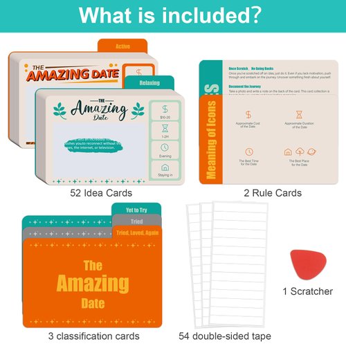 Happy Aplenty 52 Date Night Amazing Ideas for Couple - Unique Scratch Off Date Night Card Games, Gifts for Boyfriend - Romantic Newlywed and Wedding Anniversary Couples Gifts for Him, Husband or Wife