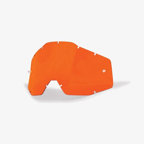 100% Goggle Replacement Lens - Racecraft 1, Accuri 1, Strata 1 Compatible (Anti-Fog-ORANGE)