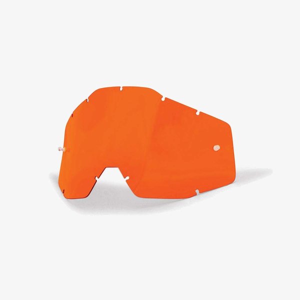 100% Goggle Replacement Lens - Racecraft 1, Accuri 1, Strata 1 Compatible (Anti-Fog-ORANGE)