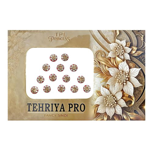 Generic red Velvet Dot Bindi Tattoo Stickers Adhesive Body Jewelry Multi Size Indian Daily Use Forehead Bindi Round Dot golden stud, Small