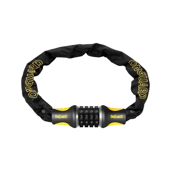 ONGUARD 8017 Beast 12mm x 4' Hex Chain Lock, Black/Yellow