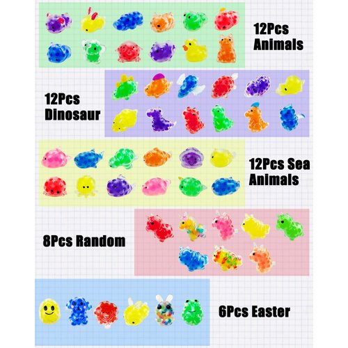 50Pcs Animal Stress Balls, Mini Squeeze Balls, Kawaii Squishies Stress Balls Bulk for Classroom Prizes, Party Favors, Goodies Bag Stuffer, Birthday Gifts (Random)