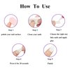 MERVF Coffin Press on Nails Long Fake Nails Ballerina Glue on Nails with Cat Eye Design Glossy 24pcs Ombre Artificial Acrylic Nails for Women