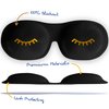 SMUG 100% Blackout Sleep Mask | Eyelash Friendly Eye Mask | Travel Sleep Cover for Men & Women | Contoured Design for Deep Sleeping | Adjustable Straps | Sleeping Mask Blindfold | Black Wink