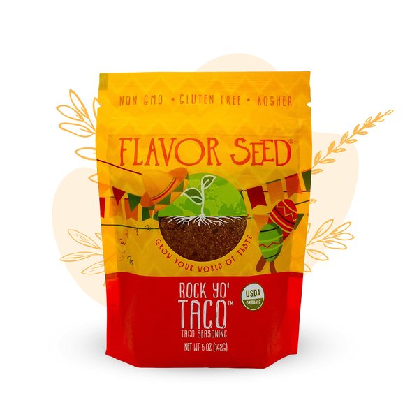 Flavor Seed Rock Yo Taco Gluten Free Organic Taco Seasoning Mix. Mexican Seasoning. Popcorn Seasoning. Seasonings And Spices For Cooking. Plant Based, Preservative Free, Non Gmo, Keto, Paleo, Kosher, Dairy Free, Vegan. 5 oz.