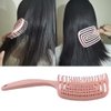 Hair Brush Dry Wet Hair Brush Detangling for Fine, Thick, Curly Hair - Curved and Vented Hair Brush for Women, Men or Kids Faster Blow Drying Styling Professional Paddle Vent detangler (Rose gold)