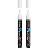 Overseas White Paint Pens Paint Markers - Permanent Acrylic Markers 2 Pack, Water Based, Quick Dry, Waterproof Paint Marker Pen for Rock, Wood, Plastic, Metal, Canvas, Glass, Fabric, Mugs. Medium Tip