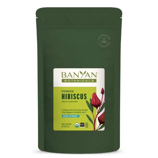 Banyan Botanicals Hibiscus Powder – Organic Hibiscus sabdaiffa – For Refreshing Hibiscus Tea – Supports Healthy Hair & Skin* – 1/2 lb. – Non-GMO Sustainably Sourced Vegan