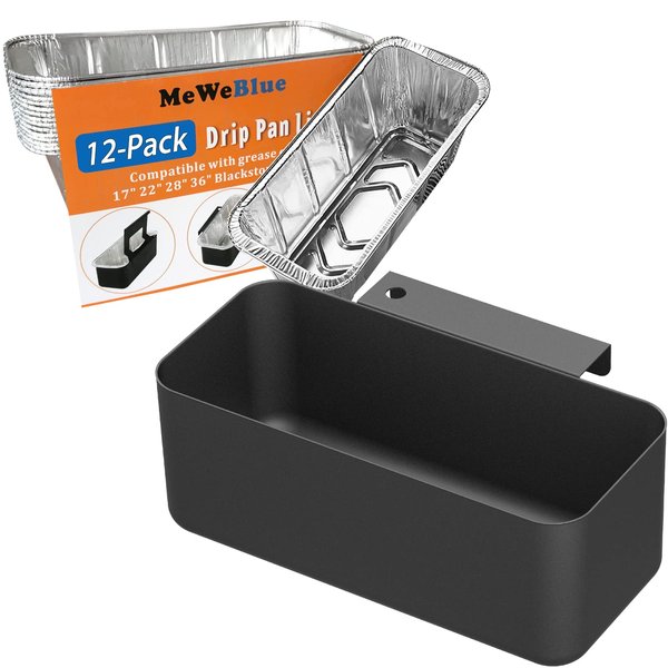 Grease Catcher for Blackstone Griddle with 12 Pack Blackstone Grease Cup Liners, Griddle Accessories Kit