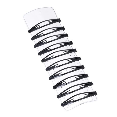 Uonlytech Hair Accessories 10pcs Black Snap Hair Clips, Metal Snap Hair Clips Kids Design Hair Barrettes Girls No Slip Snap Hairpins Accessories for Girls Women Hair Clip