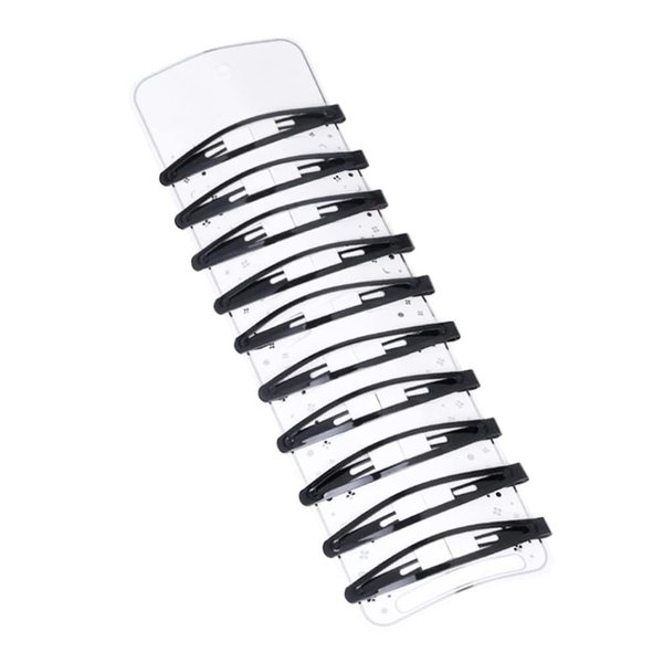 Uonlytech Hair Accessories 10pcs Black Snap Hair Clips, Metal Snap Hair Clips Kids Design Hair Barrettes Girls No Slip Snap Hairpins Accessories for Girls Women Hair Clip