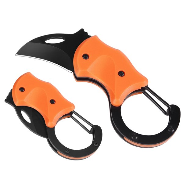 FUNBRO Small Pocket Knife for Men, Cool Folding Knife Box Cutter with 1.34inch Sharp Blade, Mini EDC Knives for Everyday Carry, Great Gift for Men (Orange)