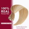 Clip in Hair Extensions Real Human Hair Premium 14 Inch 7pcs 70g 18P613 Highlight Color Straight Clip ins Extensions Soft & Natural Real Human Hair Clip in Extensions