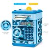 ATM Piggy Bank for Boys Girls, Vcertcpl Mini ATM Coin Bank Money Saving Box with Password, Kids Safe Money Jar for Adults with Auto Grab Bill Slot, Great Gift Toy Bank for Kids (Camouflage Light Blue)